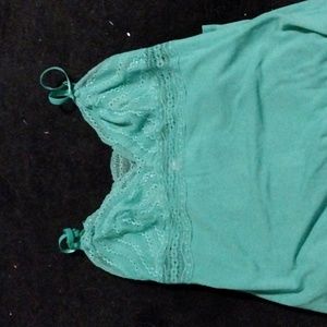Teal lace tank dress